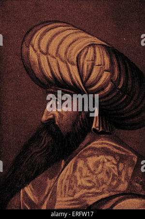 Sultan Bajesid I, noto anche come Bayezid I - Ritratto regnare: 1389- 1402 Foto Stock