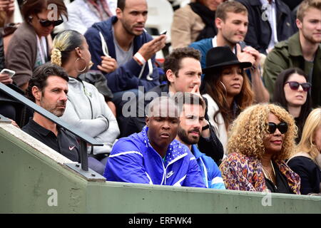 Patrick MOURATOGLOU coach de Serena WILLIAMS/Oracene prezzo - 28.05.2015 - Jour 5 - Roland Garros 2015.Photo : Dave inverno/Icona Sport Foto Stock