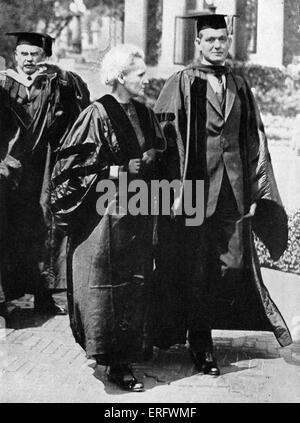 Borse Marie Curie di ospitalità con Dean Pegram, Preside della Facoltà di Ingegneria presso la Columbia University, 1921. MC: polacco-nato fisico francese Foto Stock