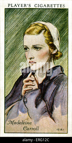 Madeleine Carroll, attrice britannica. 26 Febbraio 1906 - 2 ottobre 1987. (Lettore della carta da sigarette). Foto Stock