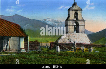California: La missione di San Antonio De Pala. Foto scattata c.1900s Foto Stock