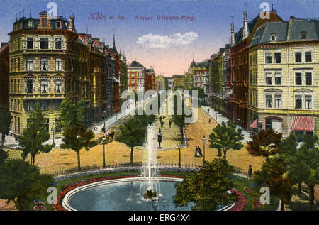 Colonia, Germania, nei primi anni del XX secolo. Kaiser Wilhelm-Ring. Cartolina. Foto Stock