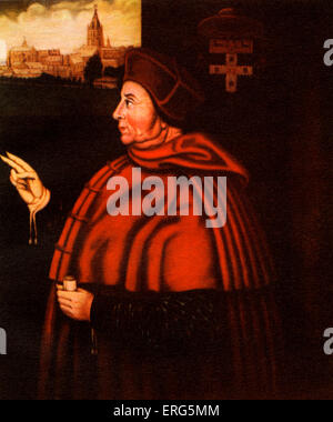 Thomas Wolsey, statista inglese e un cardinale della Chiesa Cattolica Romana, 1471 o 1475 ? - 29 novembre 1530. Pittura Di Olio Foto Stock