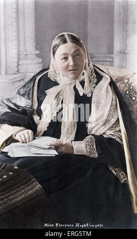 Florence Nightingale - pioniere della moderna assistenza infermieristica e uno scrittore e studioso di statistica nota: 12 Maggio 1820 - 13 agosto 1910. Fotografia Foto Stock