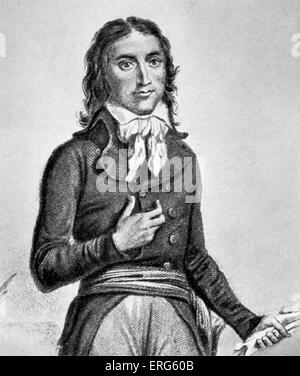 Camille Desmoulins (Lucie Simplice Camille Desmoulins Benoist) . Giornalista francese e un politico coinvolto in francese Foto Stock