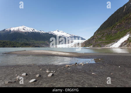 Vista del paesaggio di Alaska di Mendenhall Glacier in Juneau Foto Stock