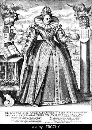 Queen Elizabeth I - ritratto. Queen regnant di Inghilterra e Queen regnant dell'Irlanda dal 17 Novembre 1558 fino alla sua morte, 7 Foto Stock