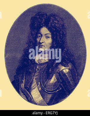 Luigi XIV di Francia, ritratto. Noto come il Re Sole (le Roi Soleil), regnò dal 1643 fino alla sua morte nel 1715. B. Settembre Foto Stock