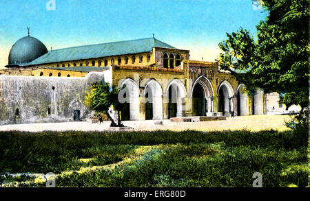 La Moschea di Al-Aqsa, Gerusalemme, Israele. Santa islamica posto nella città vecchia. Istituito nel 650 d.c. Foto Stock