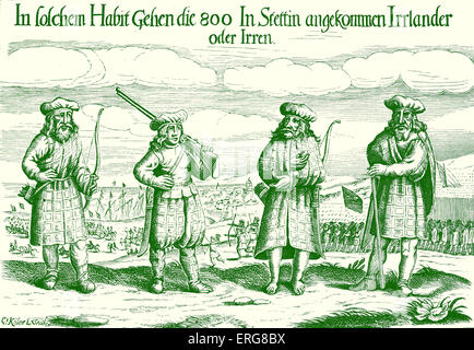 I soldati irlandesi nel servizio di Gustavo Adolfo, 1631, preso da una tedesca del XIX secolo costeggiata. Gustav II Adolf, fondatore dell'Impero svedese, 9 dicembre, 1594 - 6 Novembre 1632 Foto Stock