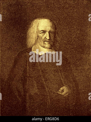 Thomas Hobbes, dopo l'originale ritratto di John Michael Wright. Filosofo inglese, 5 Aprile, 1588 - 4 dicembre, 1679 Foto Stock