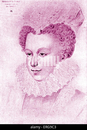 Marguerite de Valois. Regina di Francia e di Navarra, 14 maggio 1553 - 27 Marzo 1615. Sposa a Enrico IV di Francia. Foto Stock