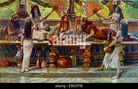 Ester feste con il re da J James Tissot. Illustrazione per il libro di Ester, 7.1 & 2: 'So il re e Haman andarono a Foto Stock