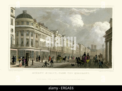 Viste su Londra: Regent Street, dal quadrante. Disegnata da Thomas Hosmer Shepherd 1792 - 1864. Incisi da W. Tombleson. Foto Stock