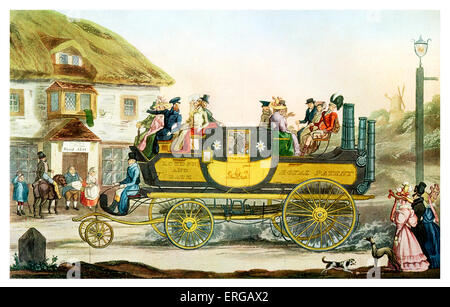 Il Gurney motore a vapore auto viene testato in Inghilterra 1828. Sir Goldsworthy Gurney (1793-1875) - British chirurgo, farmacia, Foto Stock