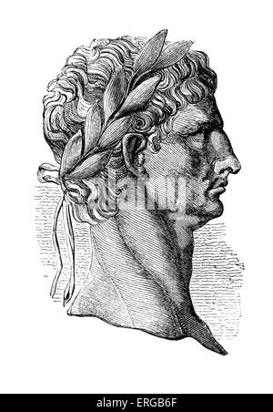 Claudio - profilo da una moneta di rame nel British Museum. Nome latino: Tiberio Claudio Cesare Augusto Germanicus; 1 Agosto 10 BC - 13 Ottobre 54. Imperatore romano da 41 a 54. Foto Stock