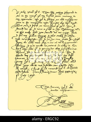 Autograph: Francis Bacon, Signore Verulam e Visconte di St Albans. Lettera a Sir John raggrinzamenti lamenta di quest'ultimo Foto Stock