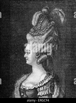 Maria Antonietta, 1783. L'arciduchessa d'Austria e Regina di Francia attraverso il matrimonio al re francese Louis XIV: 2 novembre 1755 - Foto Stock