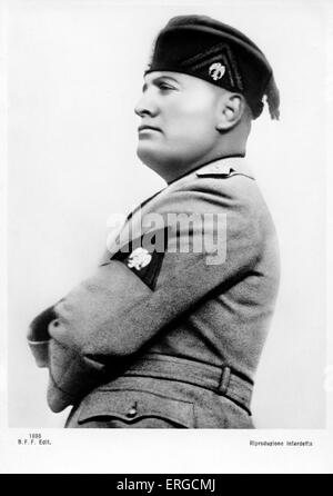 Benito Mussolini - ritratto. Quarantesimo Primo Ministro italiano e leader della Nazionale Partito Fascista: 29 luglio 1883 - 28 Aprile 1945 Foto Stock