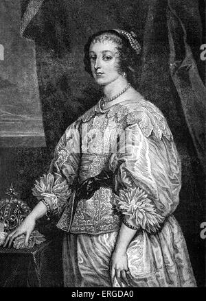 Henrietta Maria. La moglie del re Carlo I d'Inghilterra: 25 Novembre 1609 - 10 settembre 1669. Foto Stock