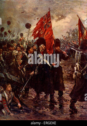 Battaglia di Inkerman - British 3° battaglione (Grenadier Guards). Dal dipinto di Robert Gibb. La battaglia della Guerra di Crimea (Ottobre Foto Stock