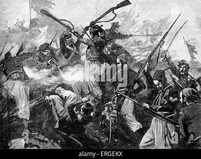 Soldati francesi nella battaglia di Malakoff, 7 settembre 1855, parte di assedio di Sebastopoli durante la Guerra di Crimea (Ottobre 1853 - Foto Stock