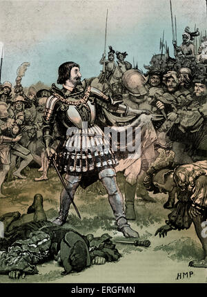 Battaglia di Pavia : rinuncia di Francesco I di Francia. Ha combattuto la mattina del 24 febbraio 1525 tra le forze del santo Foto Stock