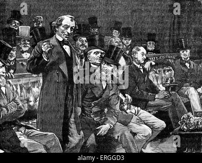 Signor Disraeli raccontando la House of Commons circa 'Dry champagne' nel 1873. Benjamin Disraeli - Conte di Beaconsfield. British Foto Stock