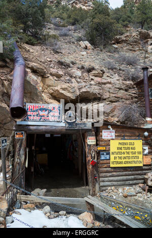 Idaho Springs, Colorado - Il Phoenix miniera d'oro, che offre visite ai visitatori. Foto Stock