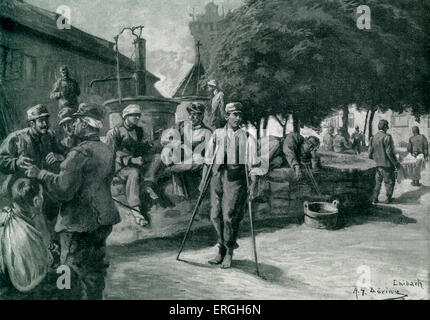 Guerra Mondiale 1: feriti austro-ungherese di truppe sul fronte italiano. Illustrazione di Adolf G. Döring. Novembre 1915 Foto Stock