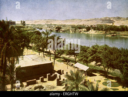 Assuan. Aswan, città nel sud dell'Egitto. Foto in 1923 prenota Foto Stock