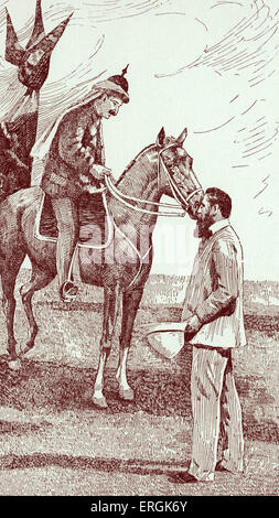 Theodor Herzl e Wilhelm / Guglielmo II, Imperatore Tedesco sale riunioni al di fuori di Gerusalemme del 1902. Originariamente incontrato 1898. Foto Stock