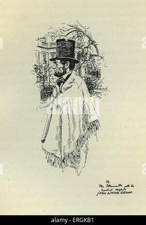 Abramo Lincoln (1809-1865). Dopo un disegno dato al sig. Ellsworth. La dedizione si legge: "Il Sig. Ellsworth, con i più delicati Foto Stock