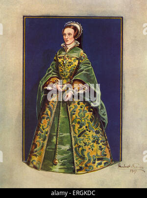 Lady Jane grigio (1536-1554) dopo un dipinto da Herbert Norris. Lady Jane Gray è stato giustiziato per tradimento da Maria ho dopo lei Foto Stock