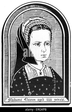 Eleonora d Austria (1498 - 1558) di età compresa tra i quattro . Figlia di Giovanna di Castiglia (1479- 1555) e di Filippo I di Castiglia (1478 - 1506). Foto Stock