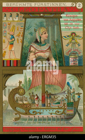 Cleopatra. La didascalia recita: Regina d'Egitto, 68-31 BC. (Tedesco: Königin von Aegypten ha, 68-31 vor Chr. Geb). Anche nell'immagine: Foto Stock
