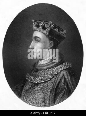 Enrico V noto anche come la stella di Inghilterra, ritratto. Re d'Inghilterra dal 1413 fino alla sua morte. 16 Settembre 1386 - 31 agosto Foto Stock