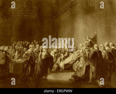 La morte del conte di Chatham. Incisione dopo la verniciatura da John Singleton Copley nel 1781. Esso raffigura il crollo di William Foto Stock