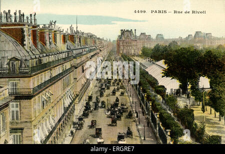 Parigi - Rue de Rivoli. Fine 19thC/inizio 20thC Foto Stock