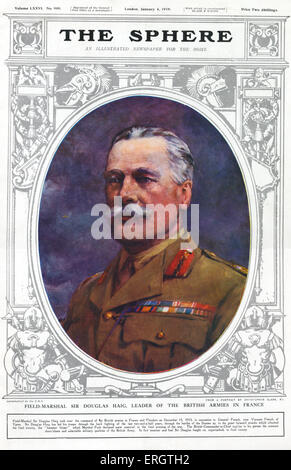 Campo - Il Maresciallo Sir Douglas Haig, leader dell'esercito britannico in Francia. Soldato britannico e senior comandante durante la Seconda Guerra Mondiale Foto Stock