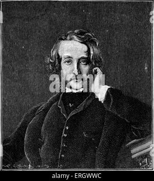 Edward Bulwer-Lytton (primo Baron Lytton): romanziere inglese, poeta, drammaturgo e uomo politico, 25 maggio 1803 - 18 gennaio 1873. Da una incisione pf il ritratto di Daniel Maclise. Foto Stock