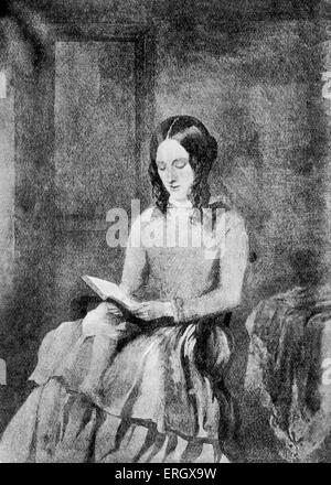 Charlotte Bronte: romanziere britannico, 1816-1855. Da un colore dell'acqua da Paolo Heger, 1850. Foto Stock