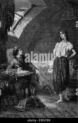 Les Miserables di Victor Hugo. Pubblicato per la prima volta 1862. Illustrazione originale da Emile Bayard. La didascalia recita: una rosa in miseria. Foto Stock