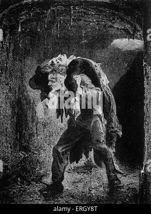 Les Miserables di Victor Hugo. Pubblicato per la prima volta 1862. Illustrazione originale da Emile Bayard. La didascalia recita: Jean Valjean. (Da Foto Stock