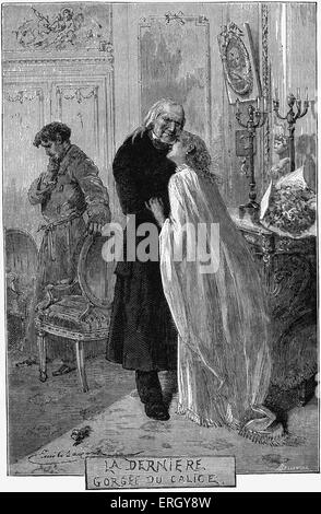 Les Miserables di Victor Hugo. Pubblicato per la prima volta 1862. Illustrazione originale da Emile Bayard. La didascalia recita: l'ultima goccia nel Foto Stock