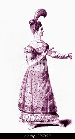 Emilia Galotti da Gotthold Ephraim Lessing. Costume per la contessa Orsina in premiere, Berlino 1810. GEL, scrittore tedesco, Foto Stock