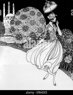 Rubaiyat di Omar Khayyam. Didascalia: e in un windingsheet di foglia di vite radicato in modo seppellitemi da alcuni dolci lato giardino. ' Illustrazione da 1920 edition, da Ronald Balfour. (L'Rubáiyát è una raccolta di poesie attribuito per il persiano matematico e astronomo Omar Khayyám. Omar Khayyám: 1048 - 1123) Foto Stock