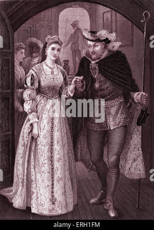 William Shakespeare 's giocare 'Re Enrico VIII" Atto I, scena 4. Il re Enrico VIII e Anne Bullen. Re: ' partner dolce, devo Foto Stock