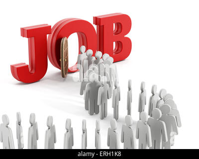 Simboli di persone di entrare nella porta di fronte al lavoro di word Foto Stock