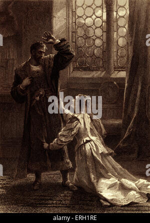 Otello (ATTO IV Scena 2) Play by William Shakespeare. . 'Desdemona: sulle mie ginocchia, che cosa fa il vostro discorso importazione? Mi pare di capire una furia nelle tue parole. Ma non le parole. ' Disegnato da Frank Dicksee, inciso byG Goldberg. WS: Inglese poeta e drammaturgo battezzato 26 Aprile 1564 - 23 aprile 1616. Da 'Racconti da Shakespeare' di Charles e Mary Lamb, 1807. Foto Stock